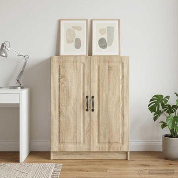 vidaXL Dressoir Sonoma Eiken 66 x 34,5 x 87 cm Bewerkt hout, Verzenden, Nieuw