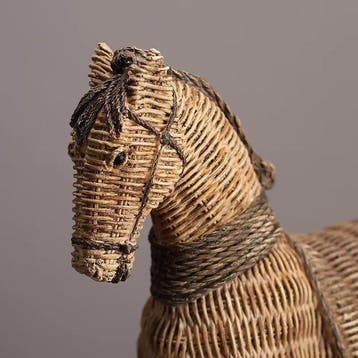 Chaise - Rotin, Textile - chaise cheval en rotin