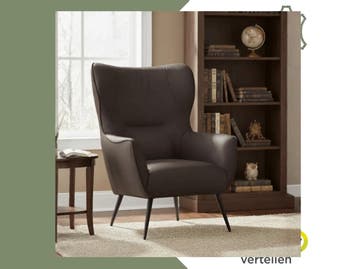 Leren fauteuil Flair - Toledo Espresso, Ophalen of Verzenden
