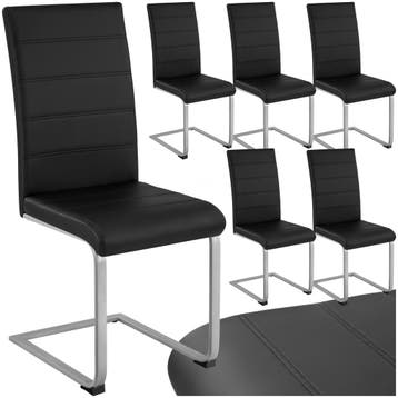 Sledestoelen, kunstleer - zwart, Set van 6, Huis en Inrichting, Verzenden, Nieuw