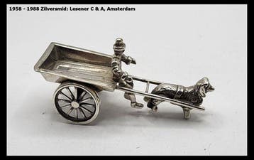 Miniatuur beeldje - Prachtige zilveren miniatuur Man met