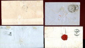 Anciens états italiens 1850/1855 - 4 documents de différents