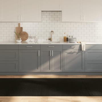 vidaXL Vloerkleed rechthoekig 100x1000 cm bamboe zwart, Verzenden