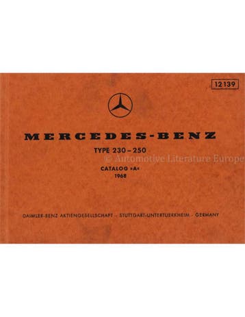 1968 MERCEDES BENZ 230 | 250 ONDERDELENHANDBOEK