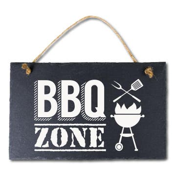 Leisteen Bordje Bbq Zone 25cm, Verzenden