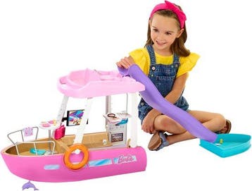Barbie Droomboot - Speelset met barbie meubels en glijbaan, Verzenden, Nieuw