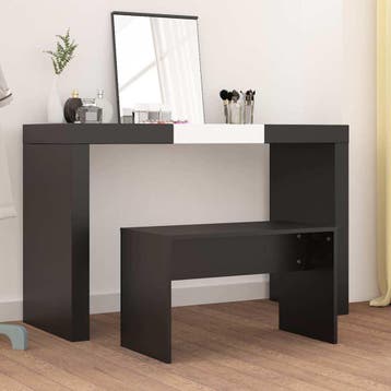 vidaXL Kaptafelkruk 70x35x45 cm bewerkt hout zwart, Huis en Inrichting, Verzenden, Nieuw