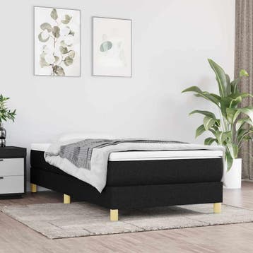vidaXL Boxspring bed 80x200 cm stof zwart, Verzenden, Nieuw