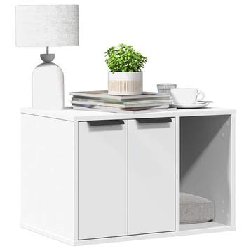 vidaXL Kattenbakkast 60x40x40 cm bewerkt hout wit, Verzenden