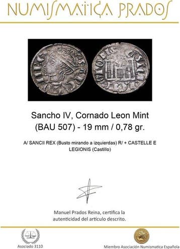 . Royaume de Castille-et León Sancho IV (1284-1285). Cornado