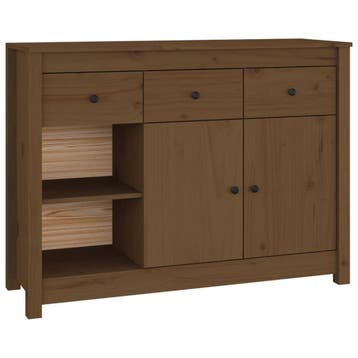 Dressoir Grenen -55% Retour deal! Snel zijn is winnen, Met plank(en), Gebruikt, 100 tot 150 cm, Verzenden