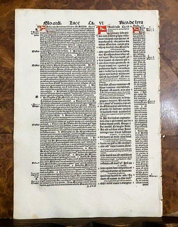 Nicolaus De Lyra - Incunabolo Bibbia Latina Venezia Pagina