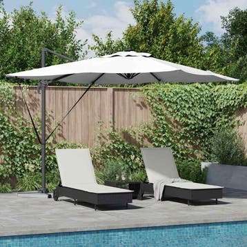 vidaXL Parasol Zand 286 x 284 x 270 cm Aluminium en, Verzenden, Nieuw
