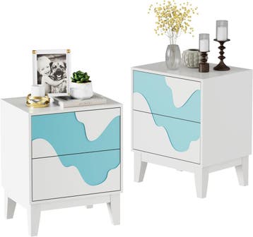 Nachtkastje set van 2 - Bijzettafel - Opbergkastje - 56x45x3, Verzenden