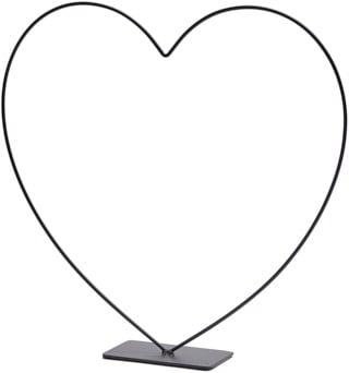 Metalen frame Hart staand op voet Zwart 39 cm, Nieuw