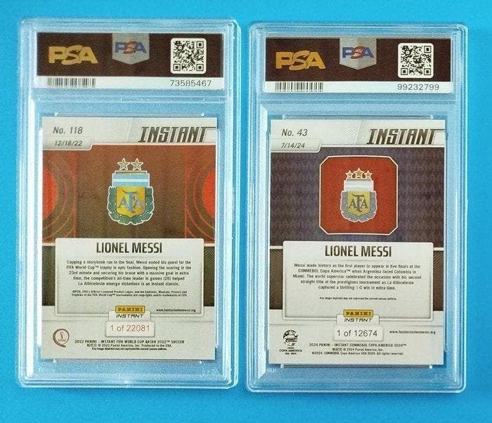 2022, 2024 Panini Instant Lionel Messi #118; #43 Serialized, Verzamelen, Stickers