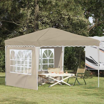 vidaXL Pop-up Feesttent 288 x 288 x 245 cm Crèmekleurig, Tuin en Terras, Verzenden, Nieuw