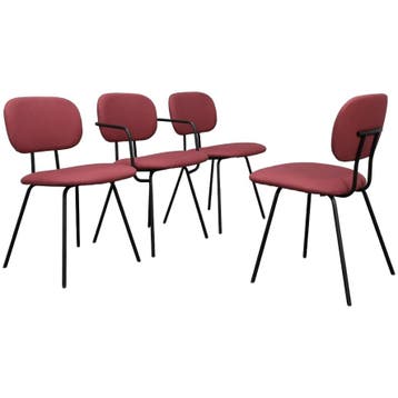 4x Pi Dining Chair By Richard Hutten For Puik Design -, Verzenden, Zo goed als nieuw, Rood