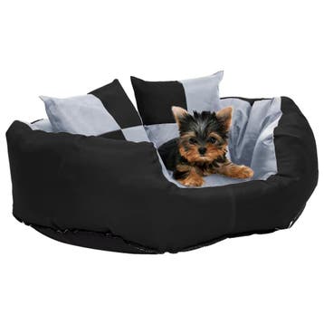 vidaXL Hondenkussen omkeerbaar en wasbaar 65x50x20 cm grijs, Verzenden, Nieuw