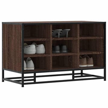vidaXL Schoenenbank 84x40x53,5 cm bewerkt hout en metaal, Verzenden