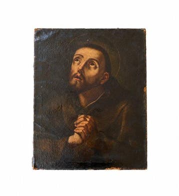 School of Guido Reni (XVII) - San Francisco de Asís en, Antiek en Kunst