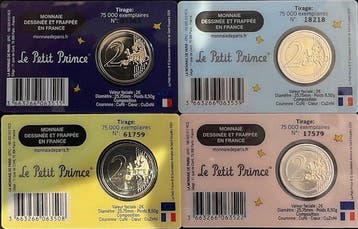 Frankrijk. 2 Euro 2026 Le Petit Prince (4 coincards)