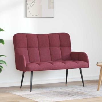 vidaXL 2-Zits Sofa Wijnrood 115 x 61 x 87 cm Stof, Verzenden, Nieuw