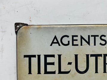 Langcat Bussum - Reclamebord - Emaille agentschap bord, Antiek en Kunst