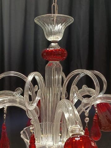 Lustre - Amarena - Verre de Murano - 6 lumières