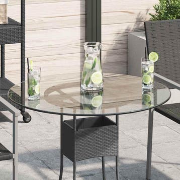 vidaXL Tafelblad van gehard glas 700 mm rond, Verzenden, Nieuw