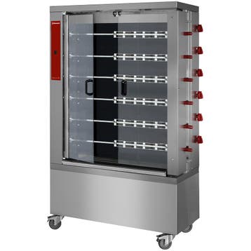 Kippenspit | 6 Spitten | Voor 36 Kippen | Elektrisch | 400V, Verzenden