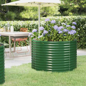 vidaXL Plantenbak 100x100x68 cm gegalvaniseerd staal groen, Verzenden, Nieuw