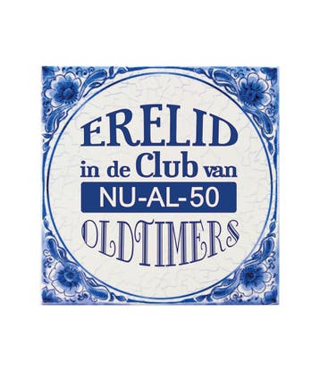 Delfts Blauw Tegel 50 Jaar 14,5cm, Verzenden
