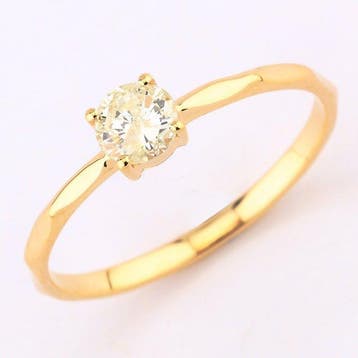Zonder minimumprijs - Ring - 14 karaat Geel goud - 0.38ct.