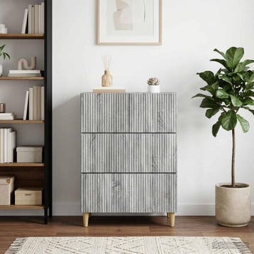 vidaXL Ladekast 66 x 34,5 x 90 cm Bewerkt hout Grijs sonoma, Verzenden, Nieuw