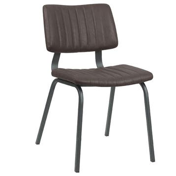 Stoel | Kunstleer/Metaal | Bruin | Zwart Frame | Indoor |, Verzenden, Nieuw in verpakking