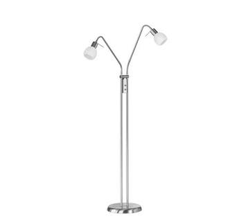 Trio ANTIBES vloerlamp | E14 Fitting | nikkel mat met albast, Huis en Inrichting, Verzenden, Nieuw