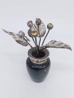 Beeldje - Vaso di fiori - .800 zilver