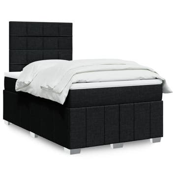 vidaXL Boxspring met matras stof zwart 120x200 cm, Verzenden