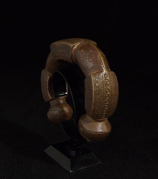 Bracelet tribal africain / Anneau monétaire – Bois sculpté –, Antiquités & Art, Art | Art non-occidental
