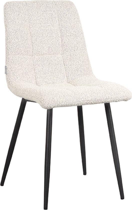 2dekans | LABEL51 Juul Eetkamerstoel - Wit - Stof - Zwart, Maison & Meubles, Chaises, Enlèvement ou Envoi