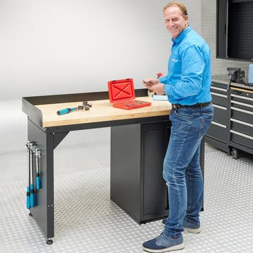 Datona werkbank 150 cm 1 kastje met deuren eiken - Datona -, Ophalen of Verzenden