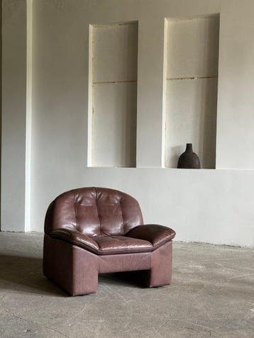Knoll Sitzmöbel - Fauteuil - Brutalistisch - Leder -