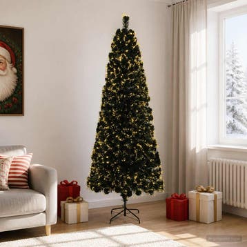 vidaXL Glasvezel kerstboom 240 cm 36 LEDs Warmwit PVC Groen, Verzenden, Nieuw