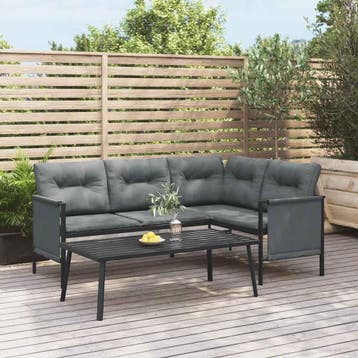 vidaXL Tuintafel 110x55x35 cm staal antracietkleurig, Tuin en Terras, Verzenden, Nieuw