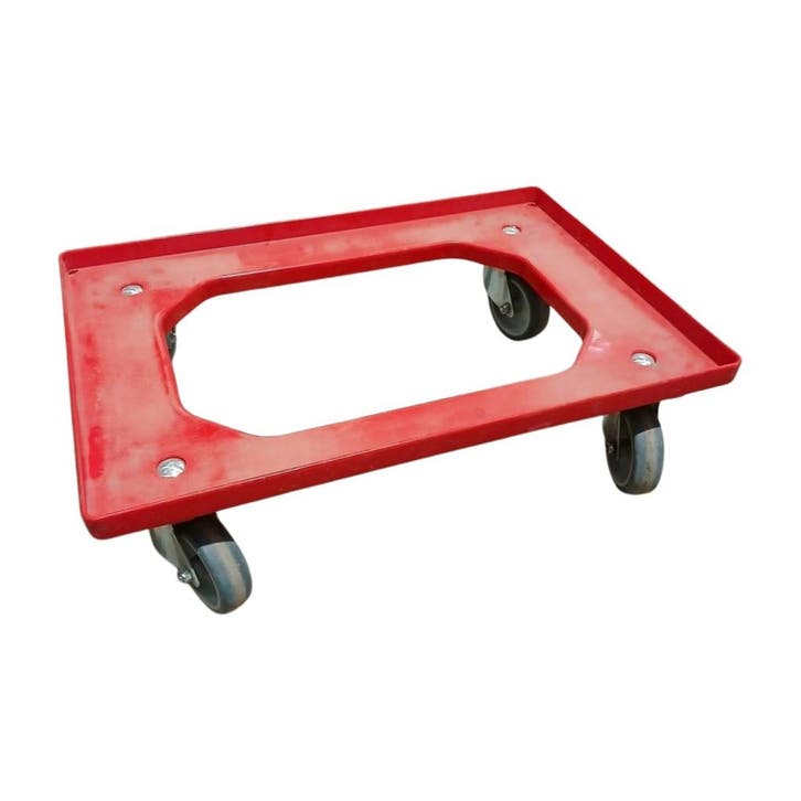 Kunststof dolly rood 610x410x170 mm zwenkwielen euronorm, Zakelijke goederen, Kantoor en Winkelinrichting | Magazijn, Stelling en Opslag