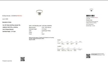 Zonder minimumprijs - Ring - 18 karaat Witgoud - 1.51ct. tw., Nieuw