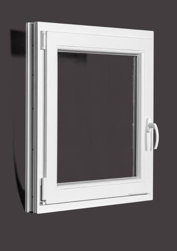 PVC raam draai kiep b80xh80 cm wit, Gevelraam of Ruit, 80 tot 120 cm, 80 tot 120 cm, Nieuw