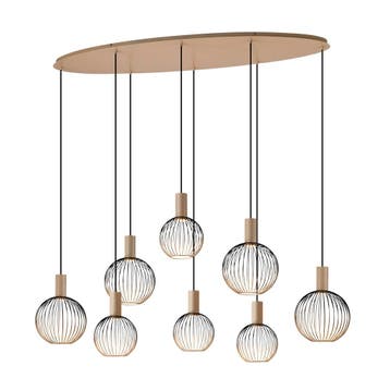 Moderne Hanglampen Ascha 8-lichts Hanglamp Zacht Beige, Verzenden, Nieuw