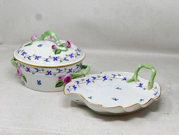 Herend - Schaal (2) - PBG - Parian ware - soepterrine,